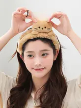 猫耳デザイン 洗顔用ヘアバンド【ソフト・女性用・メイク落とし対応】