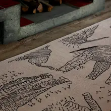 ヴィンテージ風ラグ【リビング用・高級感・フレンチスタイル・滑り止め付き・無甲醛・親しみやすい素材】