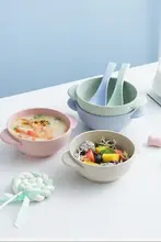 子供用 転倒防止 耐熱ベビー食器セット【かわいいデザイン・スプーン付き・家庭用】