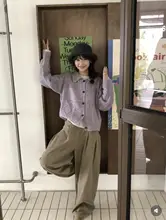 韓国風ニットカーディガン【極上の柔らかさ・花模様・グリーン】（セットアップ対応）