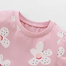 可愛らしいデザインの子供用半袖ワンピース【夏用・カジュアル・ラウンドネック】