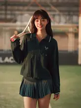 春季新作 テニスウェア【襟付き・長袖・ニット素材】