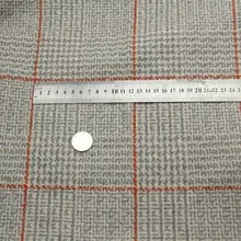 米色とブルーグレーの千鳥格子柄大格子ウールコート【極上の柔らかさ・厚手・セットアップ対応】