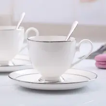 景徳鎮製 欧風金縁陶器カップセット【ティータイム用・コーヒーカップ・ソーサー・スプーン付き】