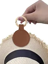 PUレザー製 丸型マグネットキャップクリップ【アウトドア用・日除けキャップ収納・使いやすいフック】