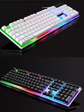 USB接続 光る ゲーミングキーボード＆マウスセット【メカニカルタッチ・透光デザイン・ビジネス・家庭用】