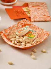 春の町デザイン 布製収納バスケット【お菓子や小物入れ・ティッシュボックスにも】