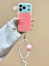 夏用カラフルデザイン大窓付きスマホケース（Apple対応・手持ちベルト付き）