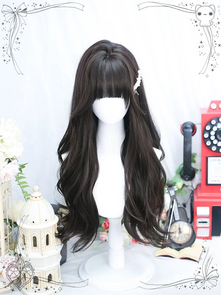 ロリータスタイルのウィッグ：柔らかなカール・ロングヘアでプールヘアアレンジを実現