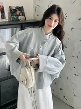 青いショート工事ジャケット【春秋用・女性用・高級感あるデザイン】