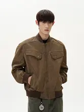 ハリントンジャケット 男性 ハイストリート スタイル レトロ デザイン感 短め