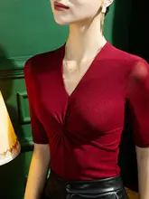 女性用ラテンダンス練習着【長袖・メッシュ・モダンスタイル・Vネック】