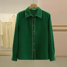洗練されたデザイン！通勤用のゆったりとしたブラウス【スリムフィット・長袖・秋用】