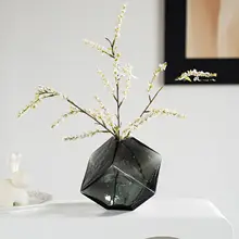 フラワーベース ガラス 透明 生け花 上品 変形 リビング ダイニング テーブル インテリア オブジェ