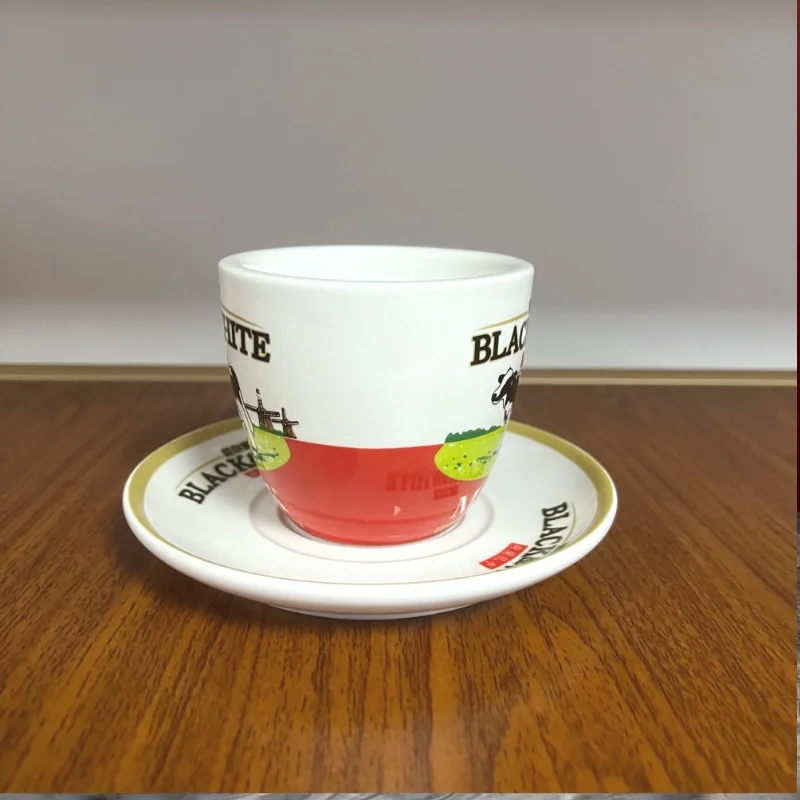 香港風 食器セット【黒白デザイン・コーヒーカップ＆ソーサー・可愛い陶器】