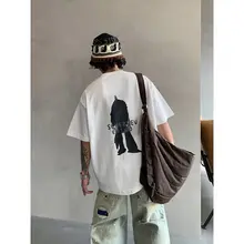 ユニセックス ルーズフィットラウンドネック半袖Tシャツ【アメリカンヴィンテージスタイル・カジュアルデザイン】（セットアップ対応）