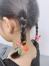 韓国風 透き通る花のヘアアクセサリー【女の子用・ポニーテール用】