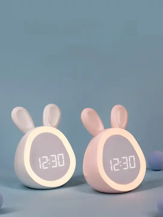 子供用ナイトライト兼用卓上ランプ【睡眠サポート・充電式・時計機能付き】