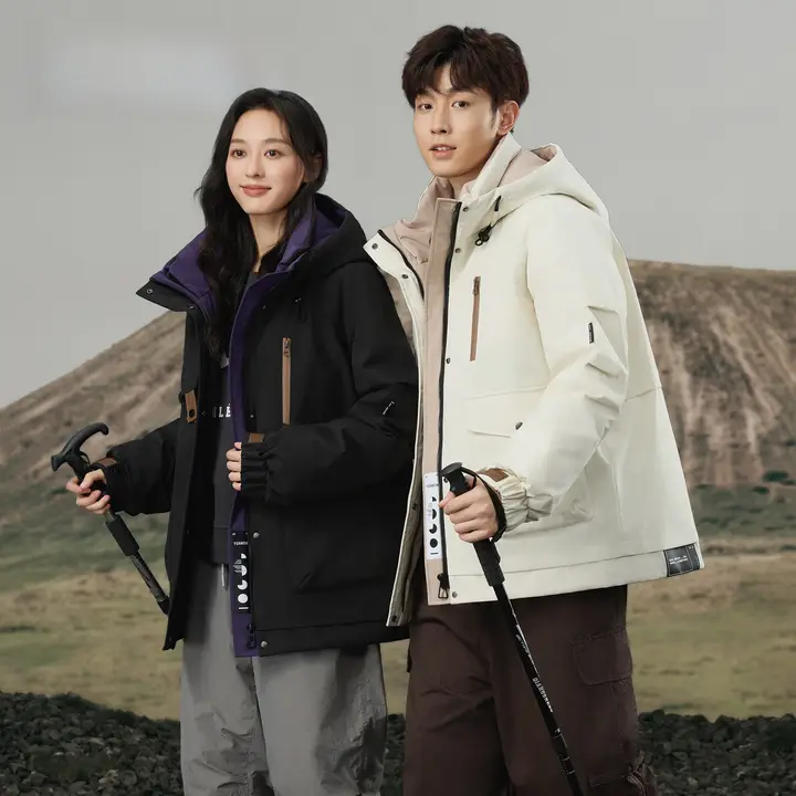 男女兼用秋冬用ダウンコート【フード付き・保温・アウトドア向け】