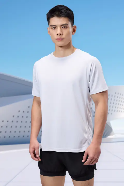 夏用 メンズアイスシルク短袖Tシャツ【通気性・速乾・ルーズフィット】