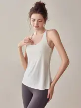 岚纹の胸パッド付きスポーツタンクトップ【女性用・ランニング・フィットネス・クロスバック・ヨガ対応】（セットアップ対応）