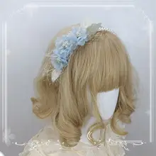 エレガントなパール付きロリータ風ヘッドバンド【手作り・花モチーフ・アクセサリー】