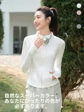 ウエスト引き締め効果のある夏用UVカット冷感コート【立襟・アウトドア用】