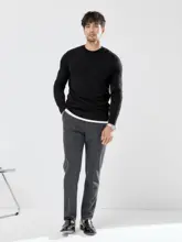 JSSD HOMME オーストラリア製メリノウール メンズクルーネックニットセーター【CJM028】