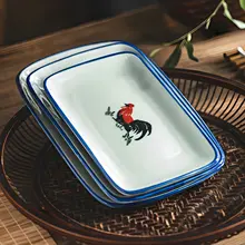 陶製の角皿【蒸し料理・冷菜用・中華風】
