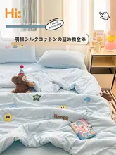 夏用薄掛け布団【コットン・水洗い可能・単身者向け・春秋用】（セットアップ対応）