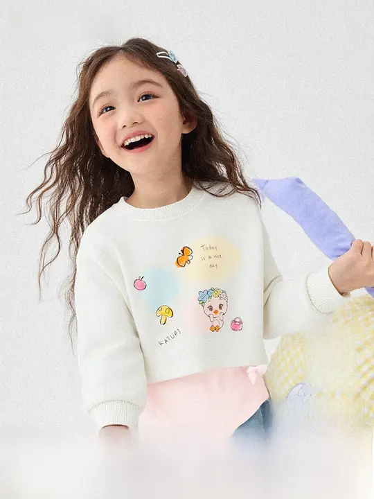 スウェット トップス キッズ ベビー ガールズ 萌鶏隊 春秋 「Balabala」
