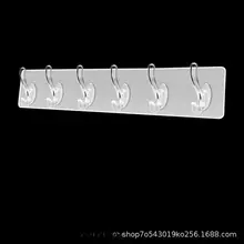 強力な粘着式透明フック【キッチン・バスルーム用・穴あけ不要】