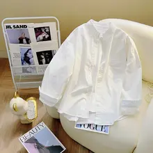 果物のようなグリーンポロ襟レディース長袖シャツ【コットン・小清新スタイル・秋冬向け】