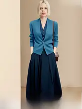 魅力的なジャケット付きドレス【秋用・トレンドデザイン・フレアスタイル】（セットアップ対応）