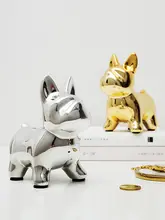 陶製ブルドッグ貯金箱【インテリア装飾・ユニークデザイン・硬貨収納】
