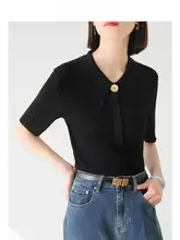 極上の柔らかさのアイスシルク五分袖Tシャツ【レディース・通勤用・ニット素材】