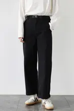 ユニセックス ディトブラックストレートパンツ【ウェスト・ウォッシュコットン】