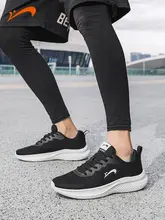 冬用 メンズランニングシューズ【軽量・通気性メッシュ・黒・低丈】