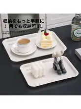 キッチン用 長方形プラスチックトレイ【フルーツ・お茶・お菓子用・耐衝撃・お手入れ簡単】