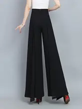 雪風デザインのシフォン切替ワイドレッグパンツ【ダンス用・ロングパンツ】（セットアップ対応）