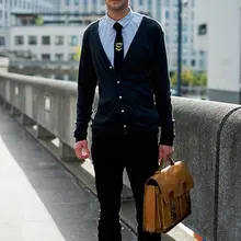 おしゃれな英伦風デザインの印刷黒ネクタイ【パーティー用・カジュアルフォーマル】