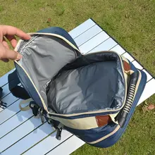 アウトドアピクニック用食器収納バッグ【携帯便利・車載用・キャンプ調味料ボトル・豪華な調理器具・まな板】