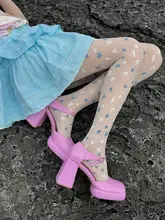 星柄レースタイツ 柔らかいパンティーストッキング 薄手 セクシーな美脚