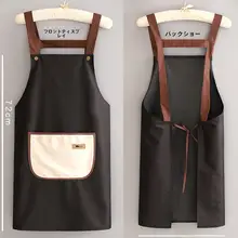 防水・防油仕様の無袖エプロン【カップル用・ポケット付き・耐摩耗】