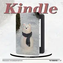 クリスマス仕様の雪だるまデザイン Kindle 7/8代用電子書籍保護カバー【防衝撃・休眠機能付き】