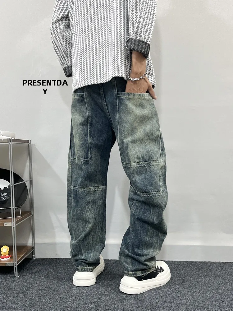 春用メンズカジュアルデニムパンツ：ビンテージ風ストレートスタイルの実用性と着用シーン