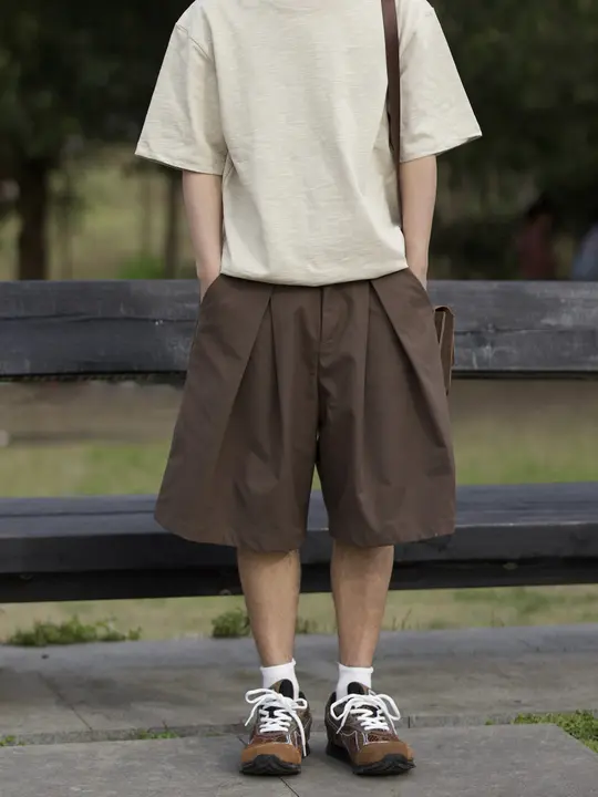 男女兼用 ヴィンテージ風 工業用パンツ【夏用・ゆったりしたストレートデザイン・五分丈】