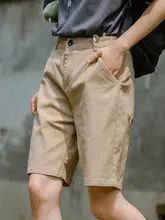 カーキ色のワークショートパンツ【フィット・五分丈・ウィメンズ・カジュアル】（セットアップ対応）