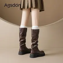 厚底ロングブーツ【女性用・カジュアル・ウエスタンスタイル】