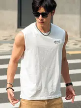 極上の柔らかさの竹節コットンノースリーブTシャツ【メンズ・クルーネック・トレーニング用】